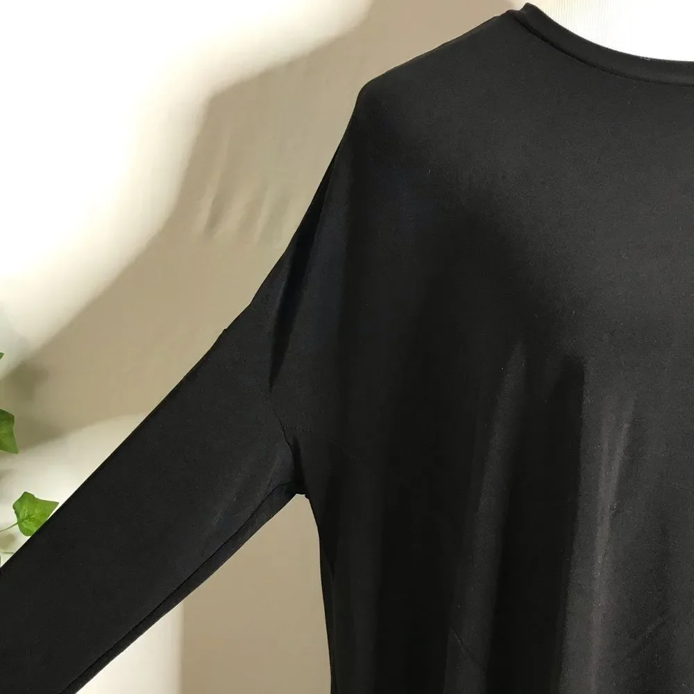Show Me Your MuMu Will Long Sleeve Tunic Top Black XS Oversized
